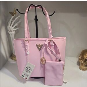 Valentino Light Pink Tote Bag with Pouch 2 piece set NWT!! Retail$200